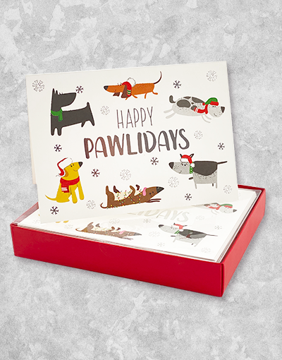 Festive Christmas Dog Greeting Cards - 15 Count Boxed Set for Holiday Wishes, Pet Lovers & Family Gatherings