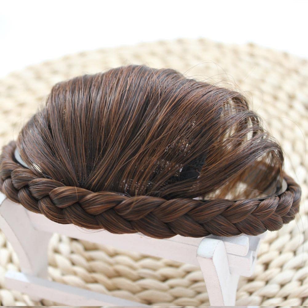 New Twist Headband With Bangs For Women - Natural Brown Black Artificial Wig Hair Band | Perfect for Cosplay, Costume Parties & Everyday Fashion