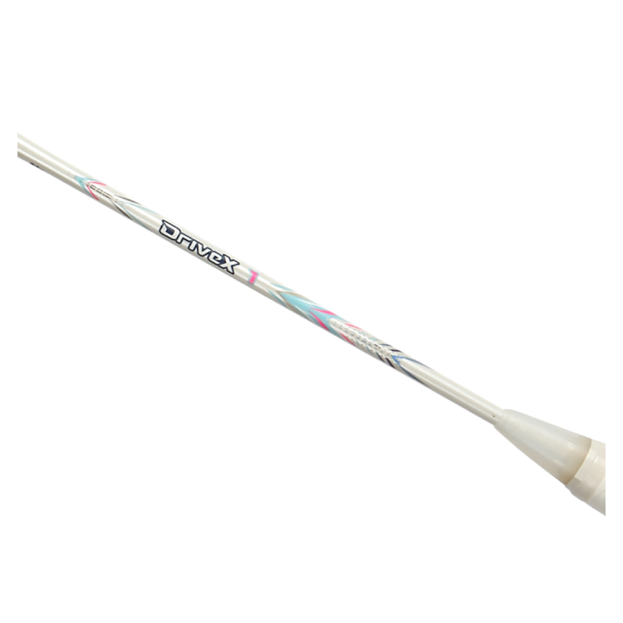 Victor DriveX 1A Prestrung Badminton Racket - Lightweight Carbon Fiber Badminton Racquet with Shock Absorbing Grip [Moonlight White] - Perfect for Beginners & Recreational Players - Indoor & Outdoor Court Play