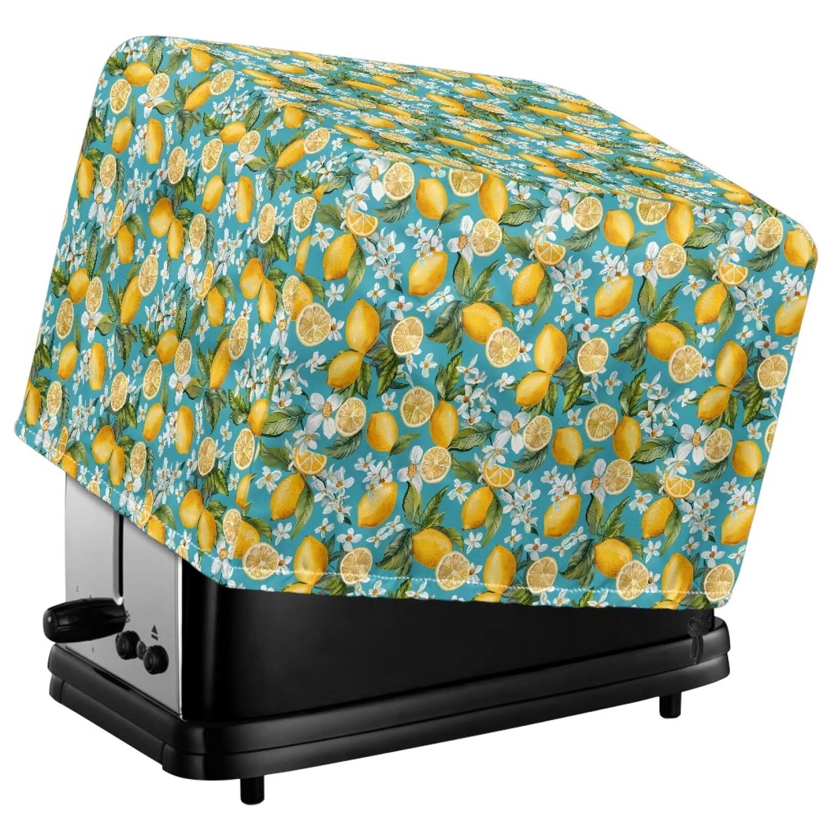 2 Slice Lemon Toaster Cover - Dustproof & Fingerprint Resistant Bread Maker Protector - Small Kitchen Appliance Decor for Countertop - Perfect for Kitchens, Breakfast Nooks & Dorm Rooms