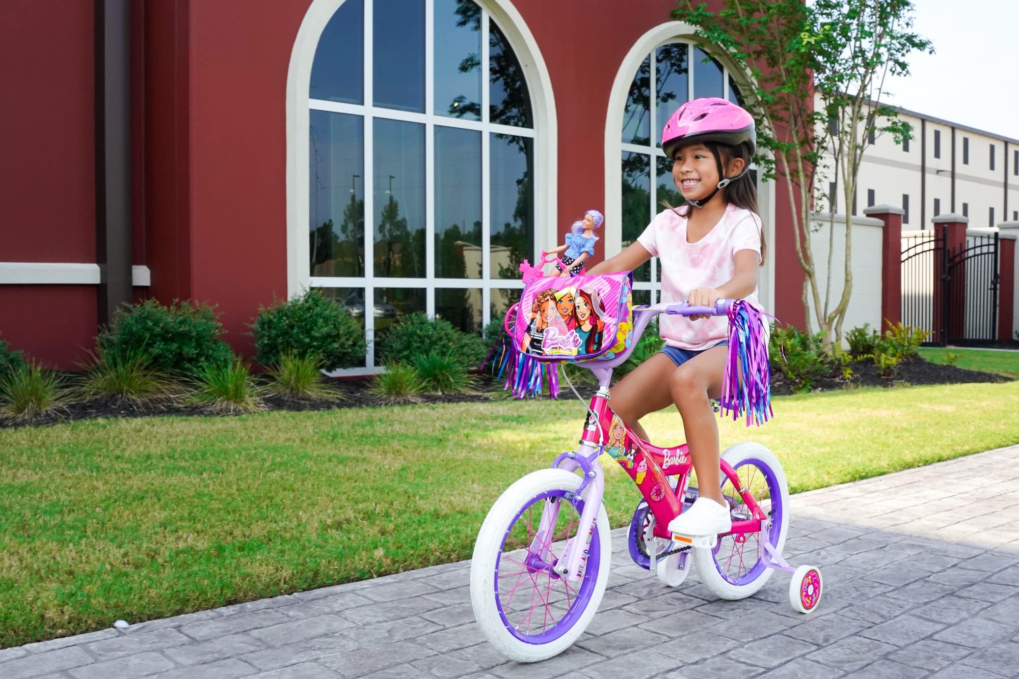 Barbie Sweets 16 Inch Girls Bike for Ages 4-8 | Dynacraft Kids Bicycle with Training Wheels | Perfect for Birthday Gifts & Outdoor Play