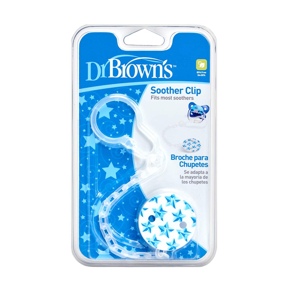 Dr. Brown's Baby Pacifier Clip - Colorful Silicone Soother Holder for Infants & Toddlers - Secure to Stroller, Car Seat & Clothing - BPA-Free & Safe for Newborns