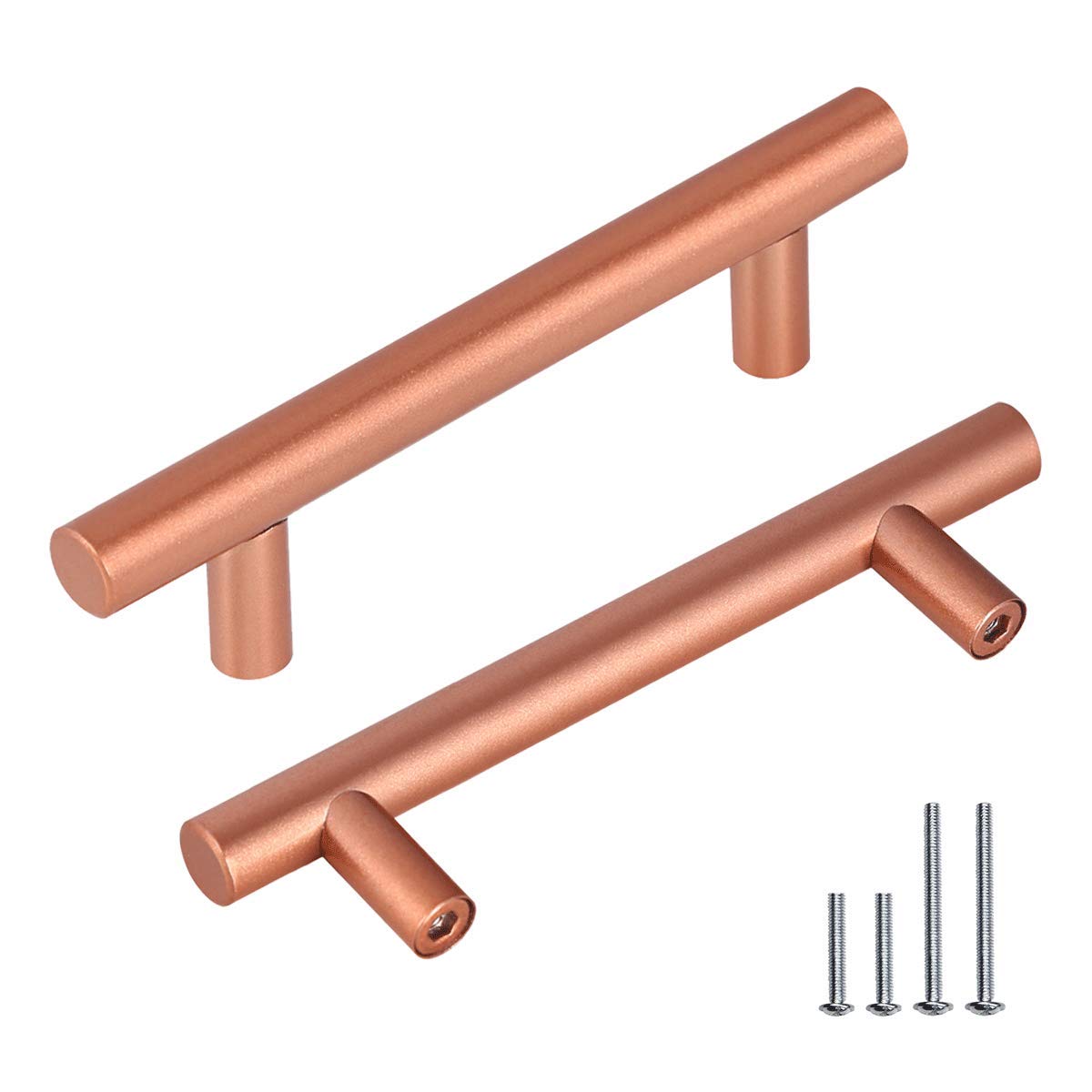30 Pack Stainless Steel Rose Gold Drawer Pulls - 3-3/4