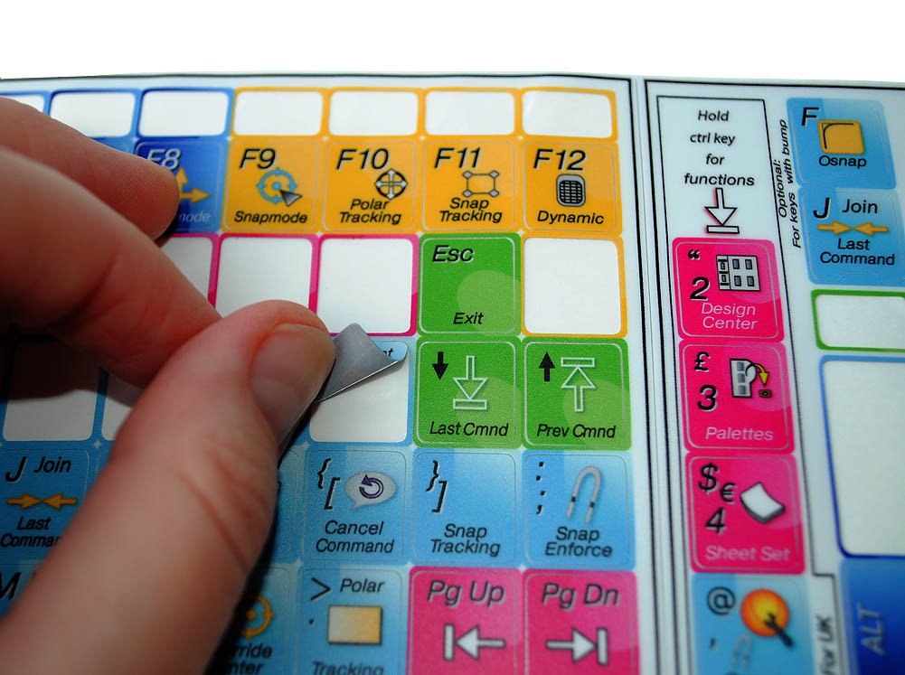 AutoCAD Shortcut Keyboard Stickers for Designers & Engineers