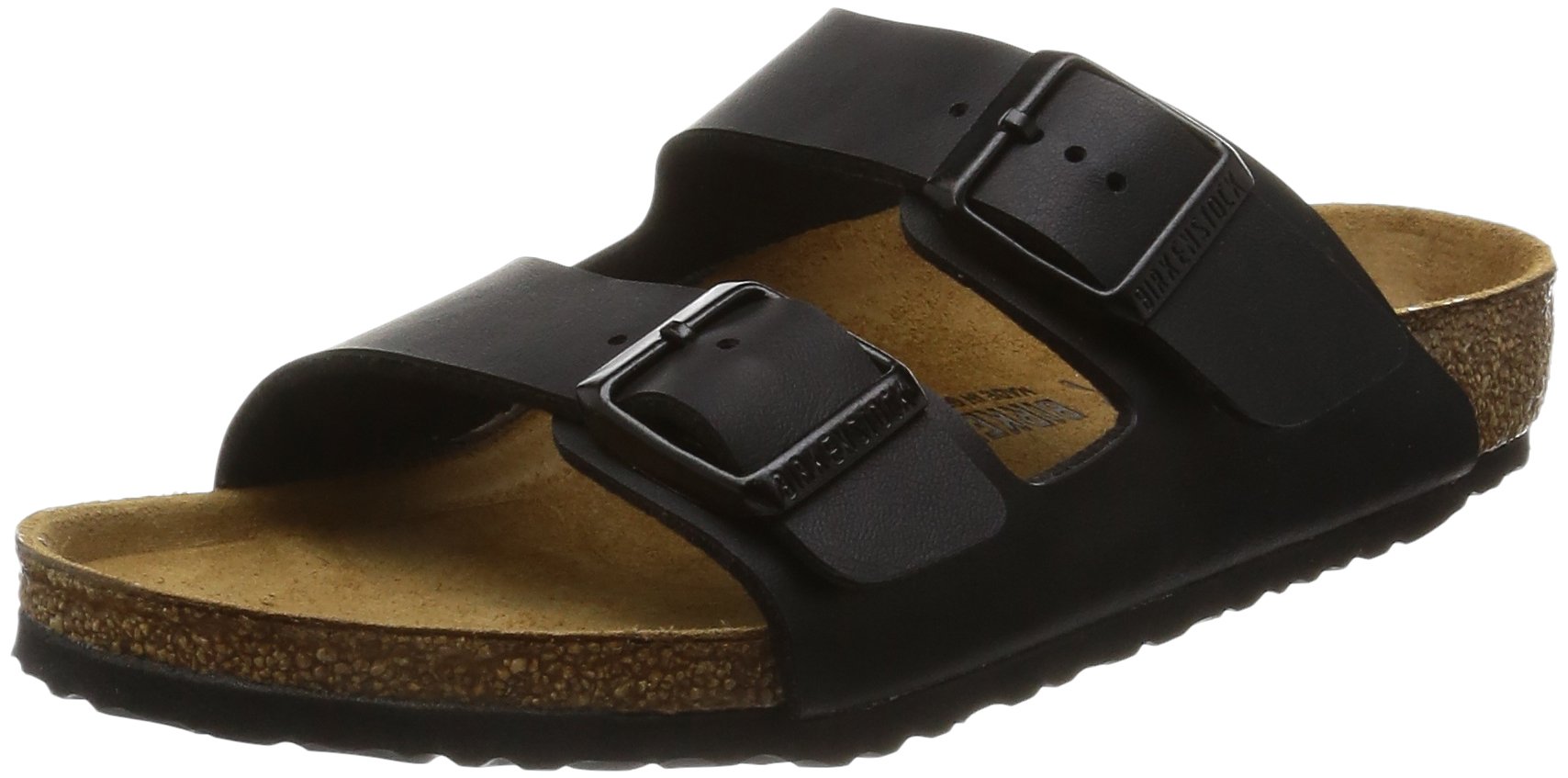 Birkenstock Arizona Kids Sandals - Adjustable 2-Strap Cork Footbed Sandals for Children | Narrow Fit in Black | Perfect for School, Beach & Summer Play