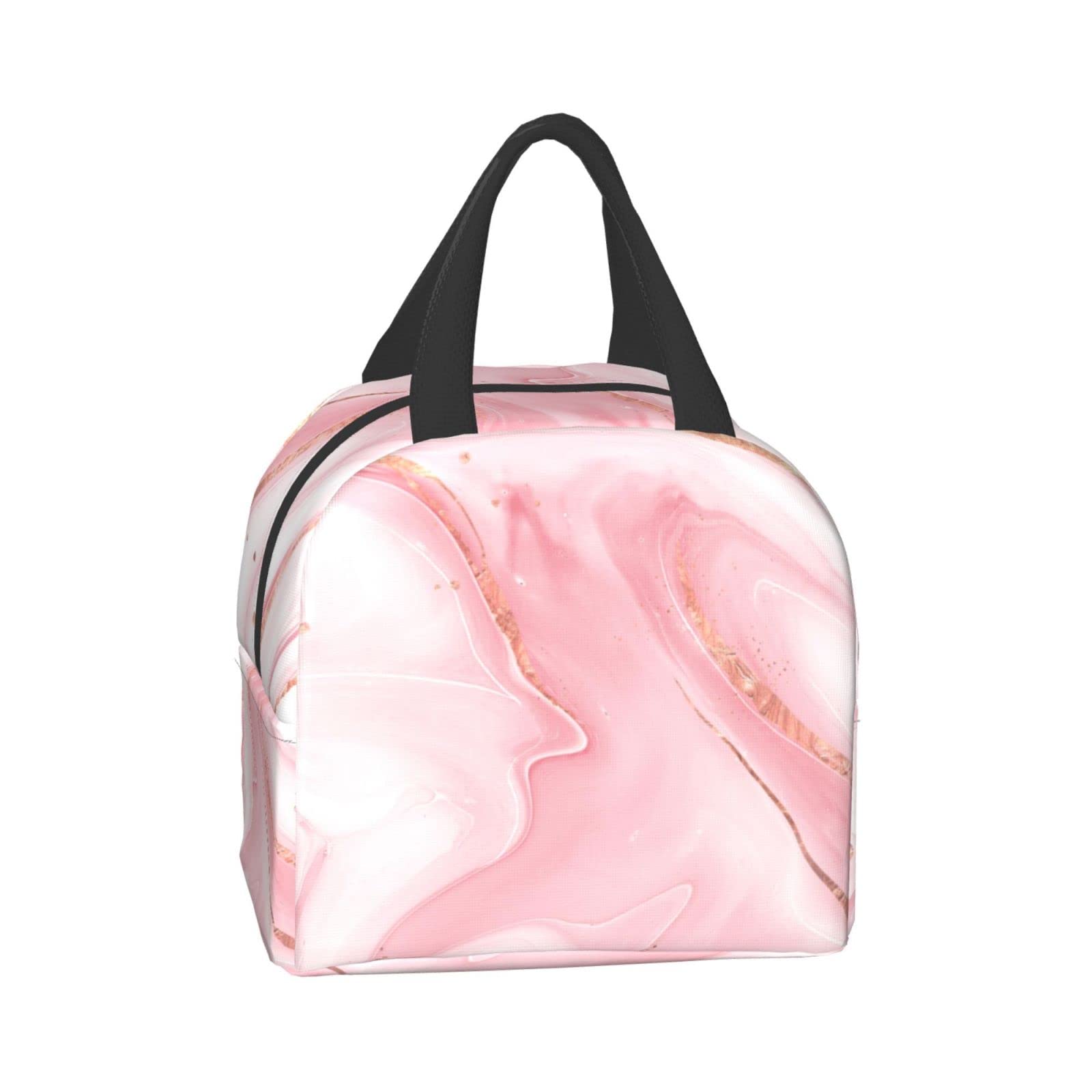 Premium Pink Marble Insulated Lunch Box - Reusable Thermal Lunch Bag for Women & Men, Leakproof Food Container for Office, School, Camping, Hiking, Picnic, Beach & Travel