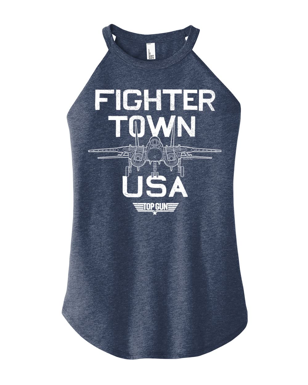 Top Gun Fighter Town Property Juniors High Neck Tank Top - Hybrid Apparel | Vintage Military Style Casual Wear for Women