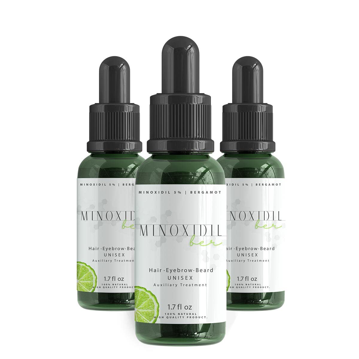 Josue Echavarria Beard Growth Serum with Bergamot Extract - 3 Pack (50ml Each) | Natural Facial Hair Treatment for Men | Daily Grooming & Styling Essential