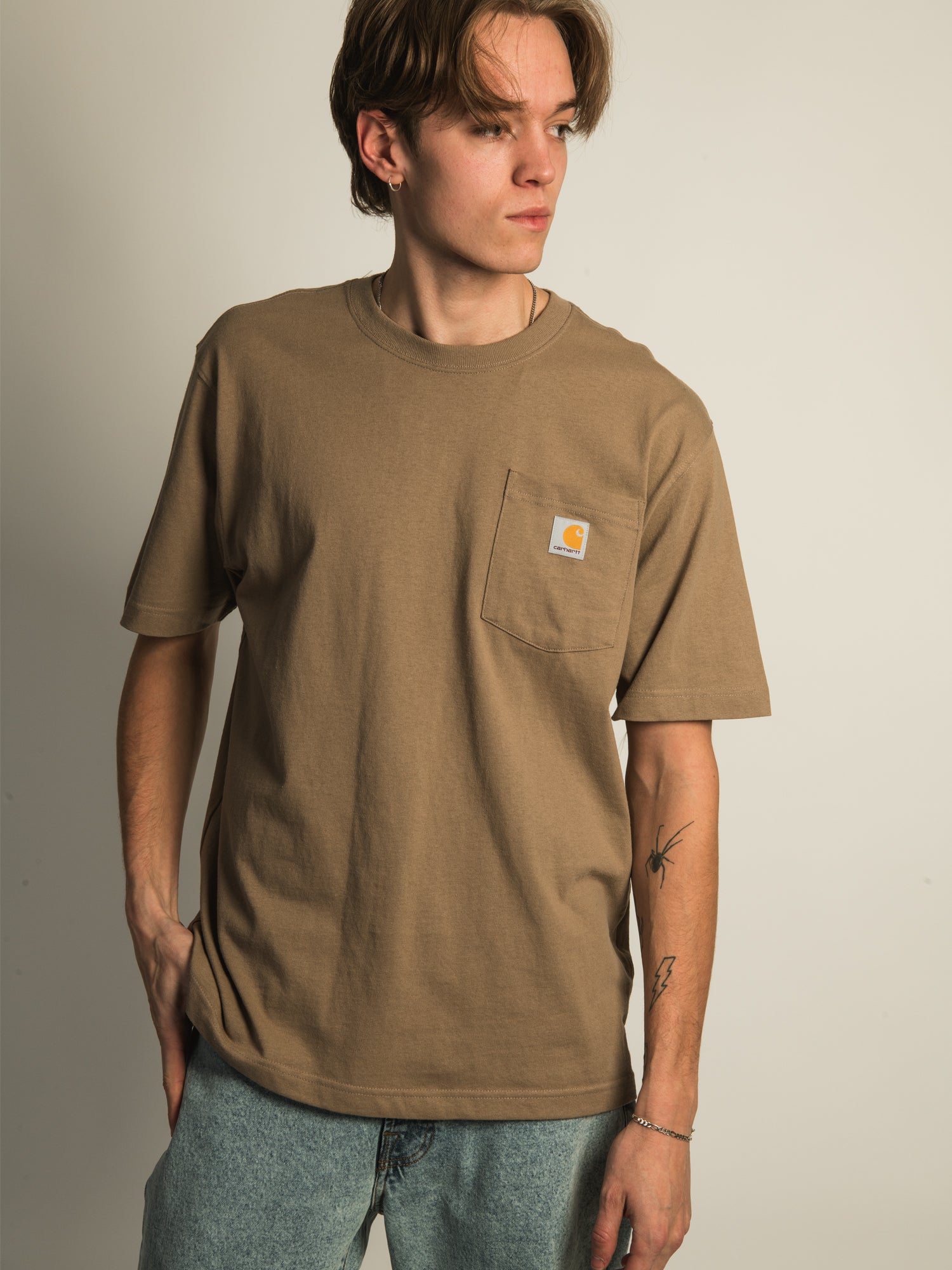 Carhartt Workwear Pocket T-Shirt for Men - Durable Cotton Short Sleeve Tee for Construction, Work & Outdoor Activities