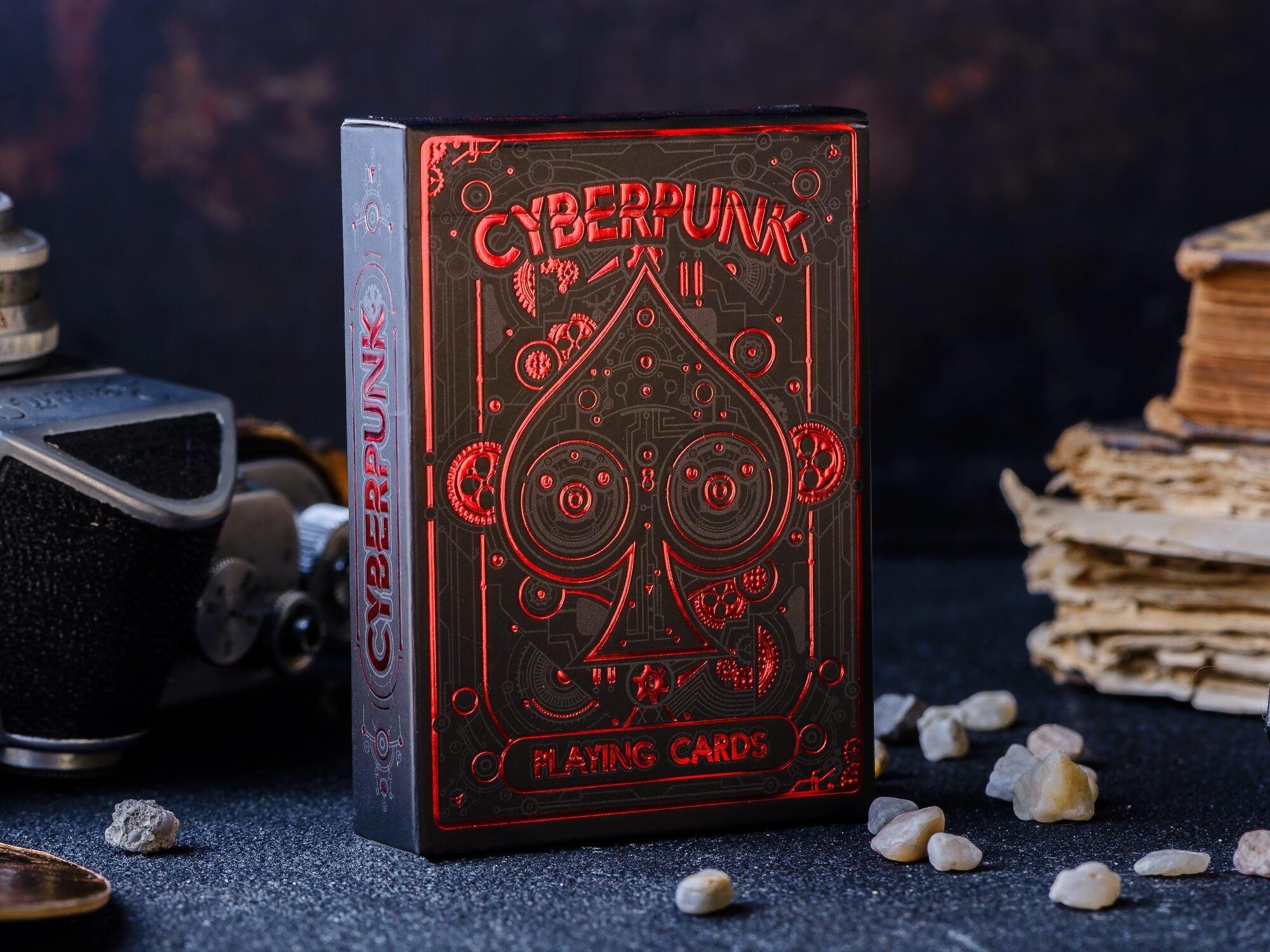 Cyberpunk Red Playing Cards - Futuristic Deck for Poker, Magic Tricks & Collectors | Perfect for Game Nights, Gifts & Cardistry