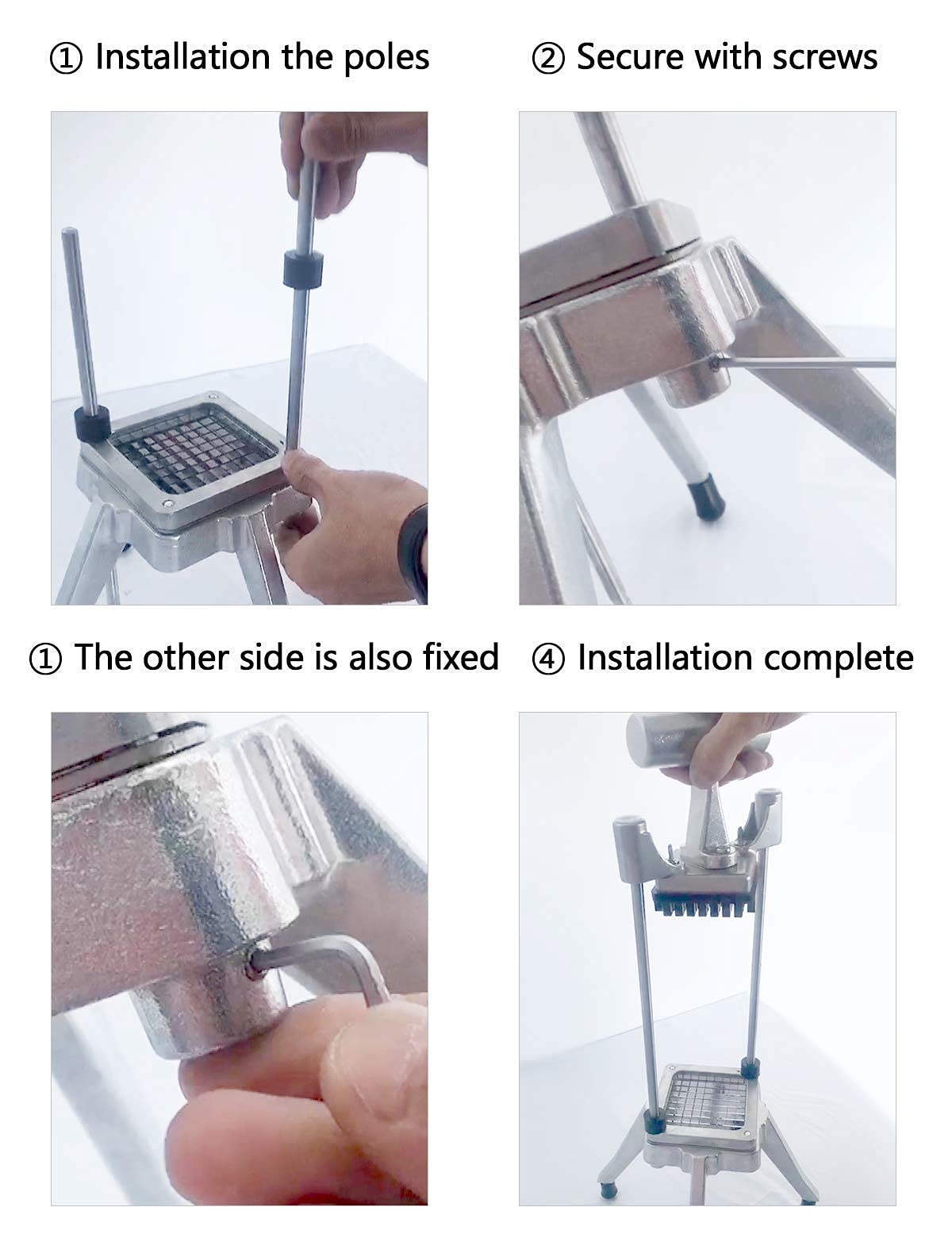 Commercial Vegetable Dicer - 3 Stainless Steel Blades (1/2