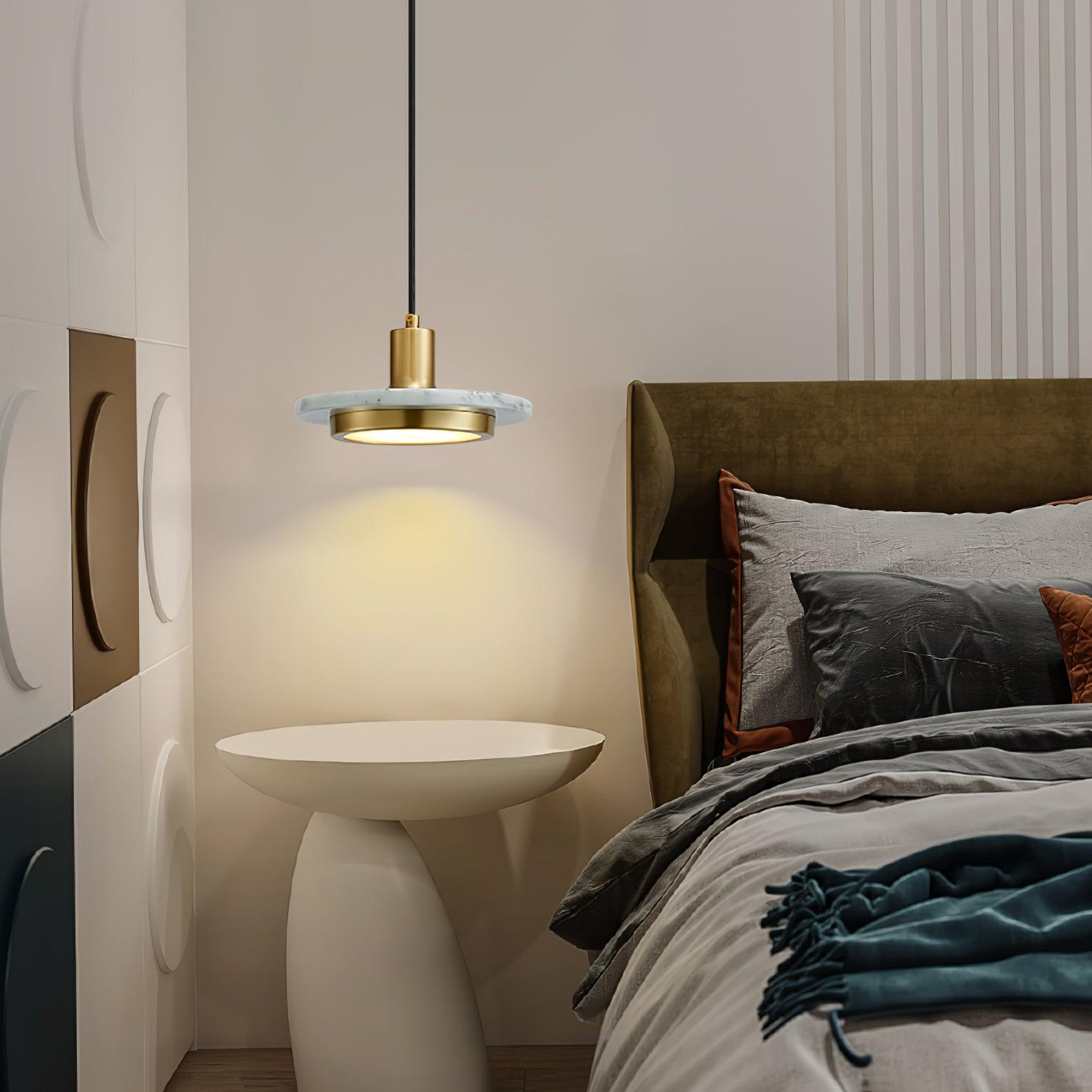 Modern Double Circle Pendant Light Fixture - Industrial Style Ceiling Lamp for Dining Room, Kitchen, Living Room & Bedroom