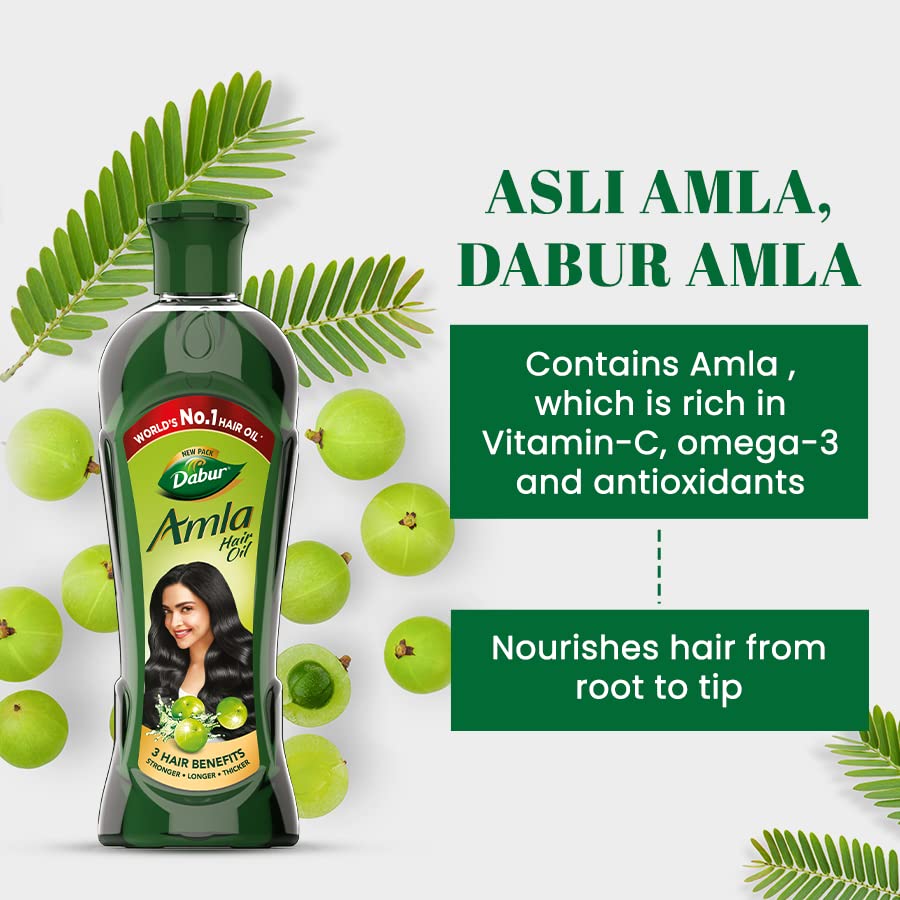Dabur Amla Hair Oil - 550ml | Natural Hair Growth Treatment for Strong, Long & Thick Hair | Scalp Nourishment & Hair Fall Control | Perfect for Daily Hair Care & Styling
