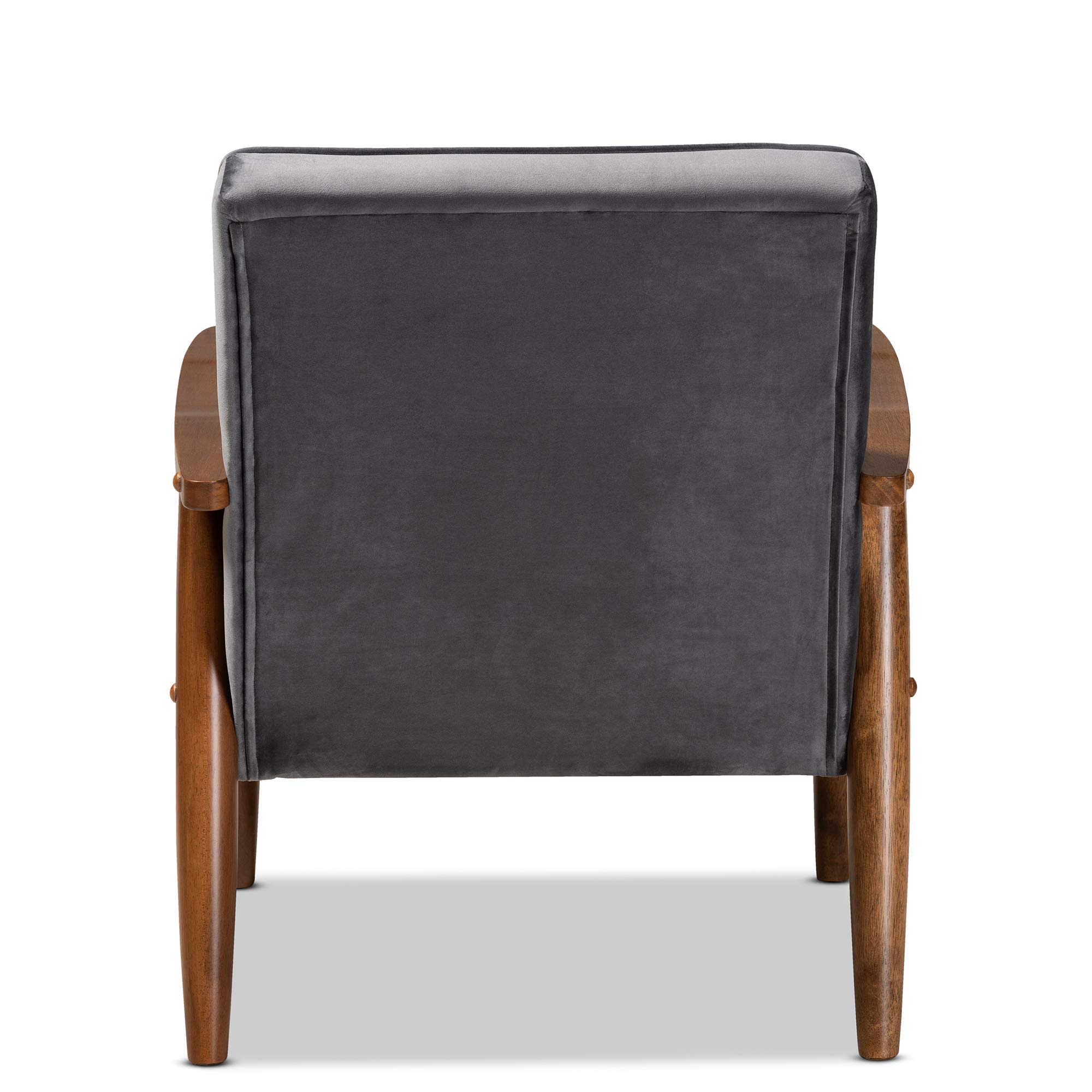 Baxton Studio Modern Office Chairs - Grey & Brown Upholstered Ergonomic Desk Chairs for Home & Office Workspace