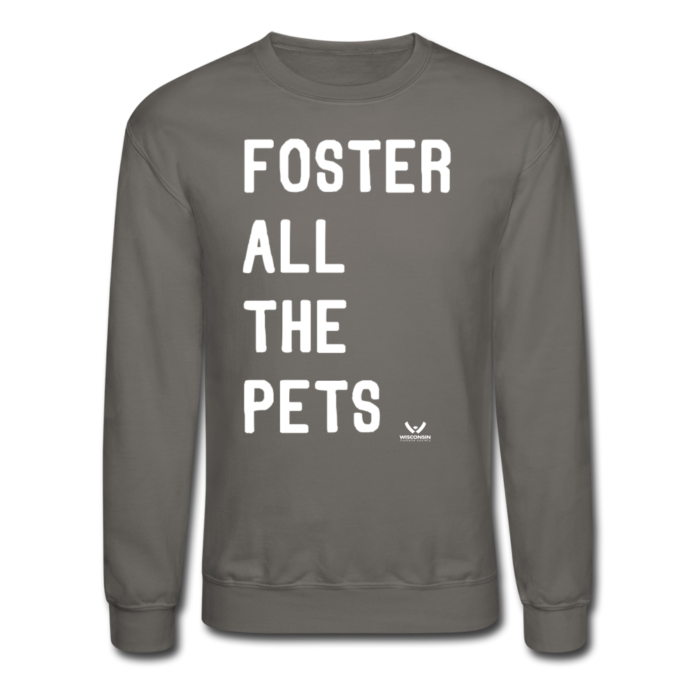Foster All the Pets Crewneck Sweatshirt - Cute Animal Lover Pullover for Dog & Cat Rescue Support - Cozy Casual Wear for Pet Adoption Events & Volunteer Activities