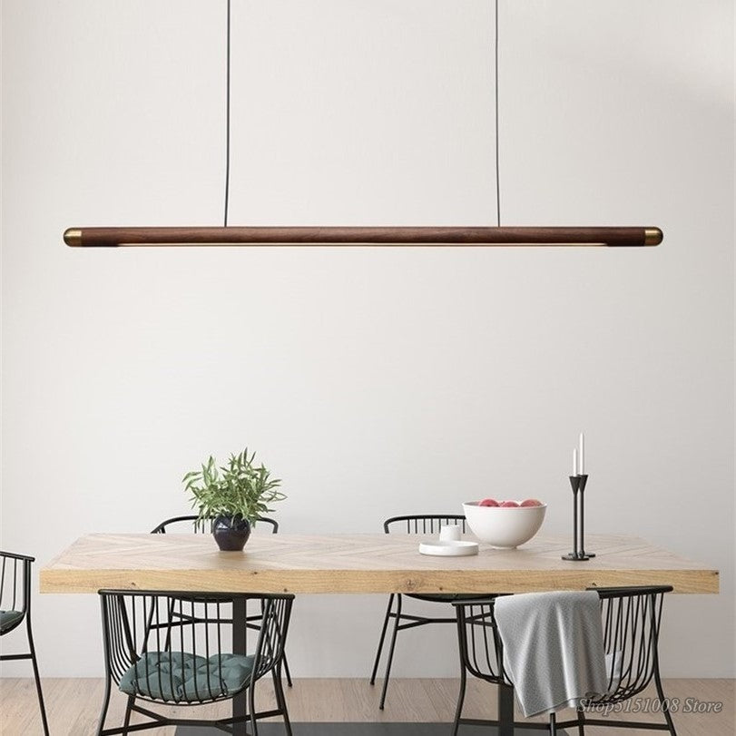 Walnut Wood Hanging Pendant Light - Modern & Stylish Home Lighting Fixture for Living Room, Bedroom, or Dining Area