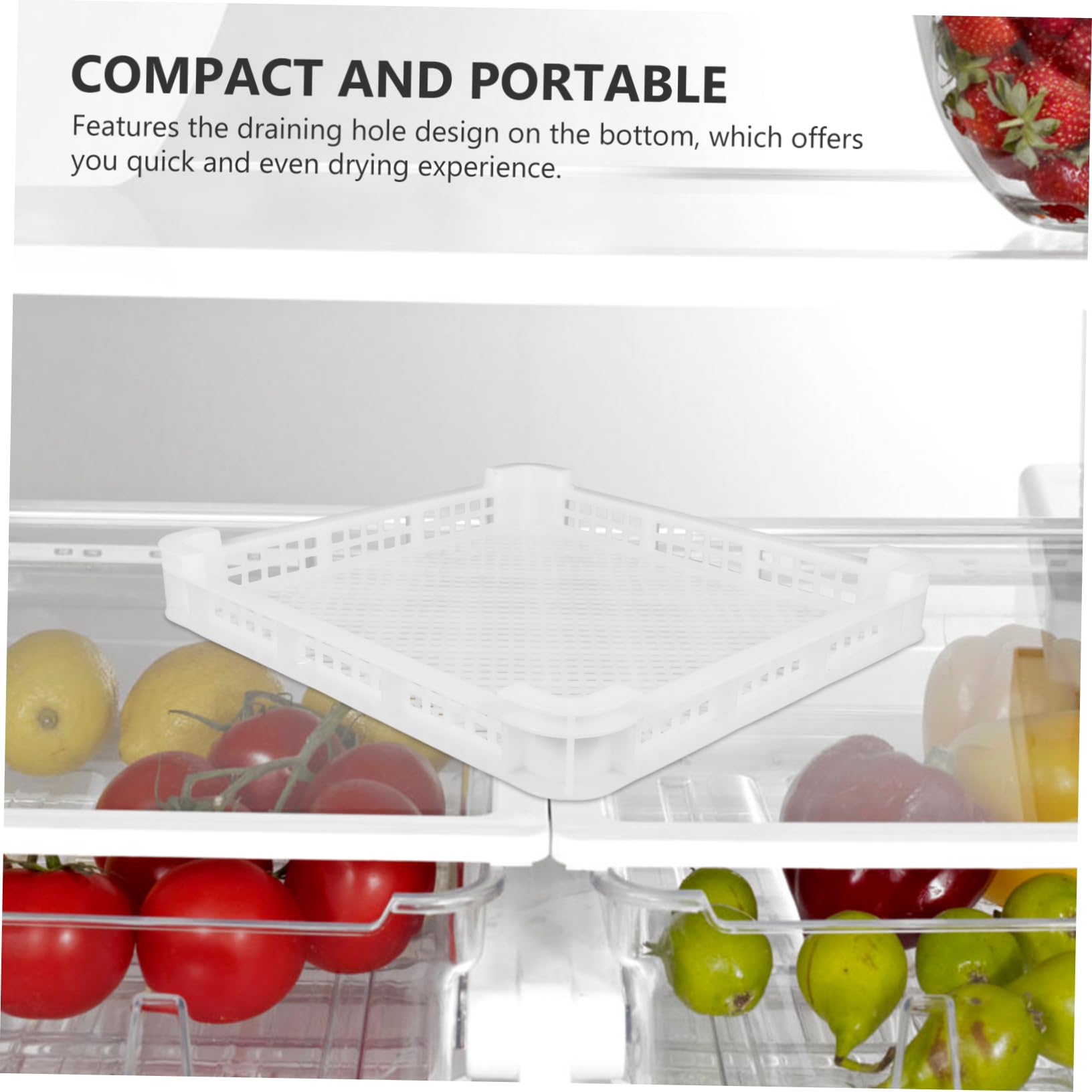 Yardwe 1-Piece Freezer Basket - White Plastic Drying Tray for Vegetables, Seafood & Pantry Storage | Fridge Organizer, Food Freezing Tray & Refrigerator Storage Solution | Perfect for Meal Prep, Freezer Organization & Kitchen Storage