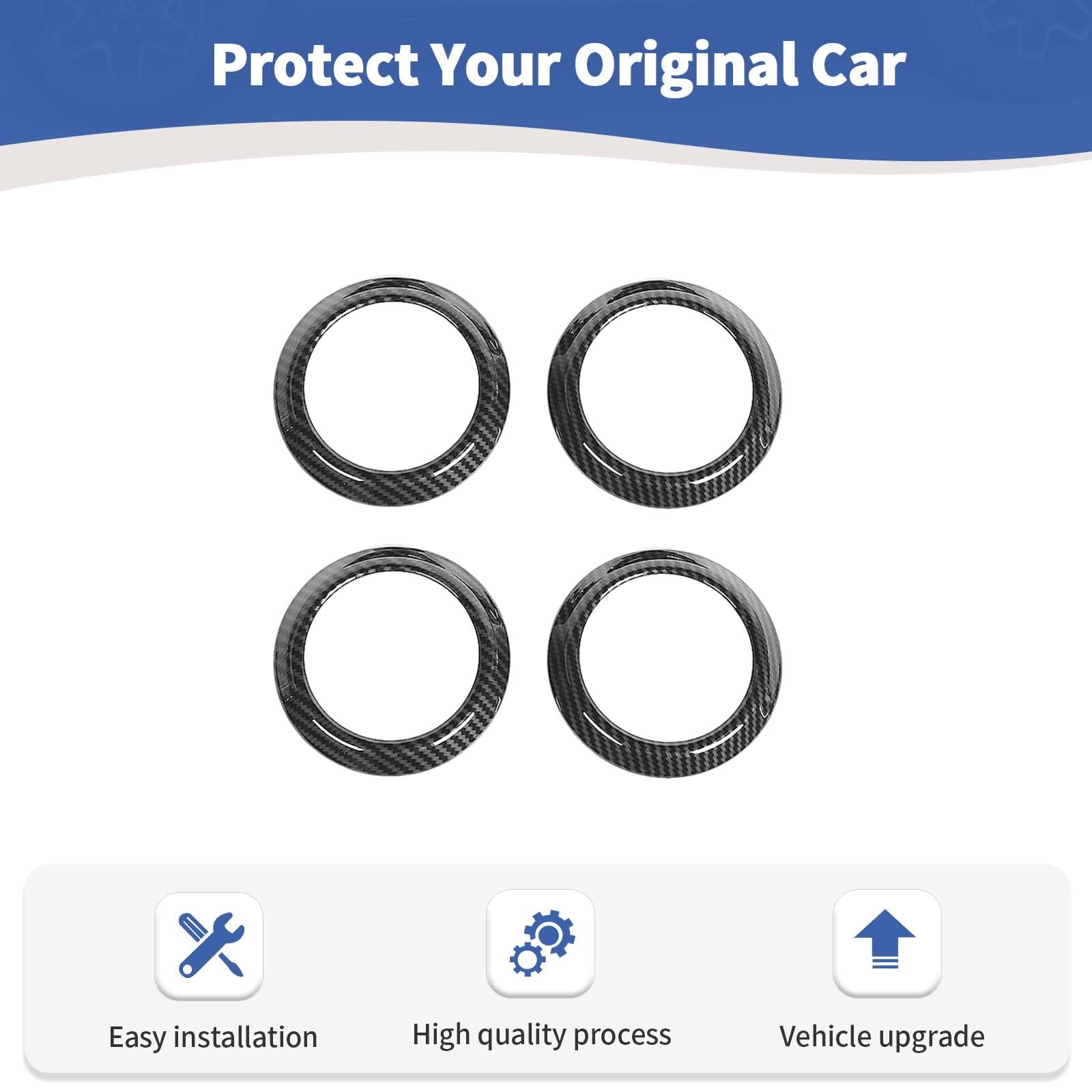 Carbon Fiber AC Vent Cover Trim Rings for Jeep Wrangler JK JKU (2007-2010) - Interior Accessories 4pcs - Upgrade Your Ride's Style & Protection