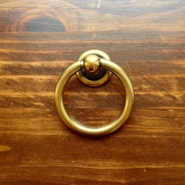 Vintage Brass Ring Pulls - Cabinet & Drawer Handles for Kitchen, Bathroom & Furniture - Durable Hardware for Home Renovation & DIY Projects