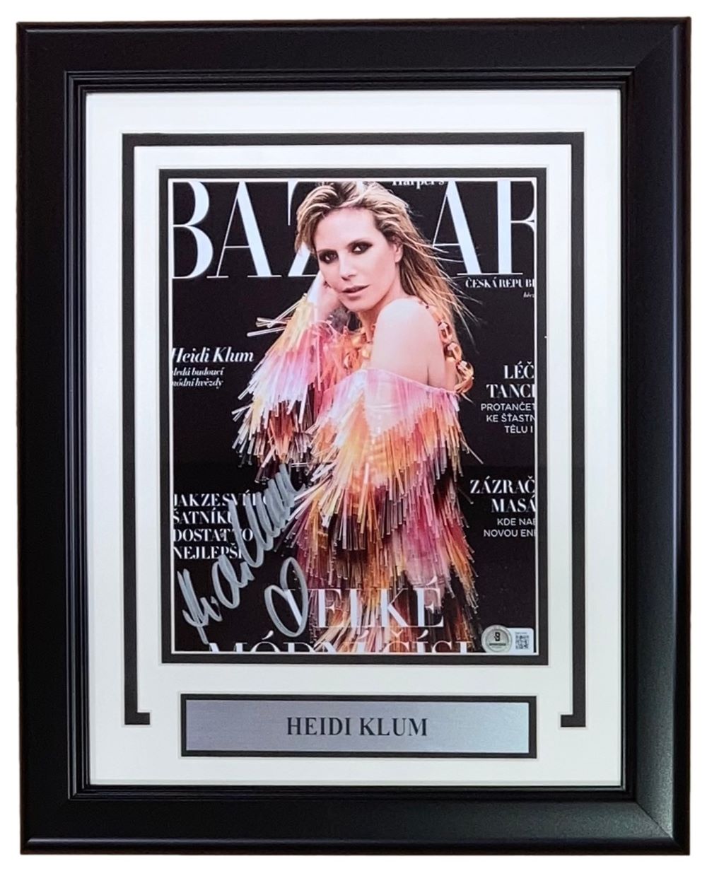 Heidi Klum Autographed Signed 8x10 Photo with Certificate of Authenticity - Framed Memorabilia for Home Decor, Office Display & Celebrity Collectors