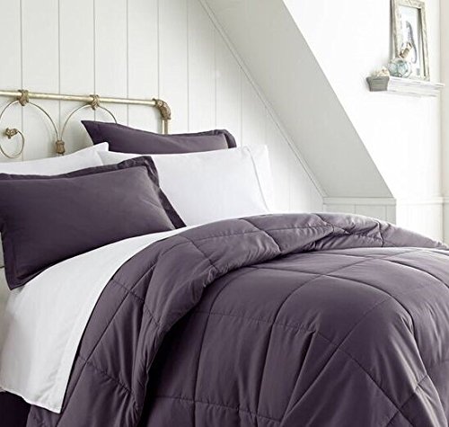 ienjoy Home King Size Purple Bed in a Bag Set - Complete Luxury Bedding Set with Comforter, Sheets & Pillowcases for Master Bedroom Decor