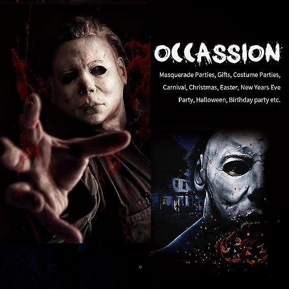 Michael Myers Halloween Mask - Scary Horror Cosplay Mask for Halloween Parties & Costume Events | Perfect for Trick or Treat, Haunted Houses & Horror Movie Nights
