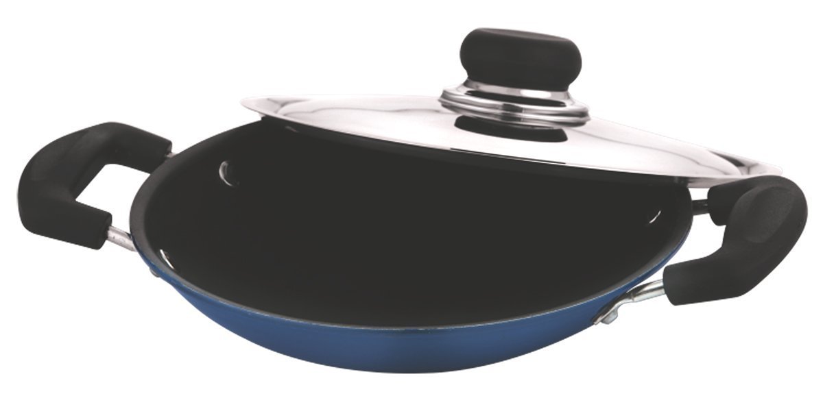 Non-Stick Appam Pan with Steel Lid - 215mm Indian Pancake Maker for Appam, Paniyaram & More - Perfect for Traditional South Indian Breakfast & Snacks