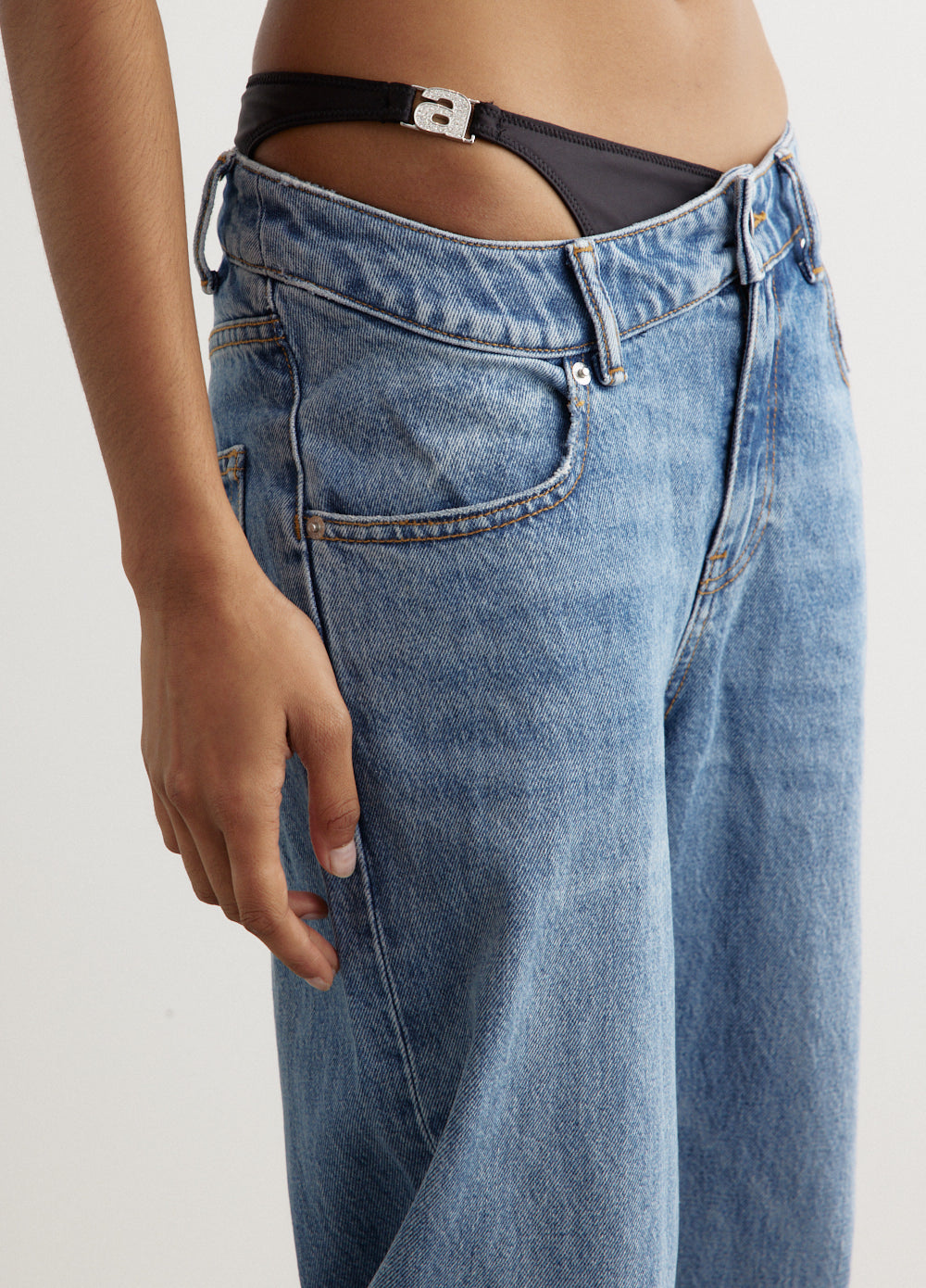 Asymmetrical Bikini Layer Jean - Trendy High Waist Denim Shorts for Women | Beachwear, Summer Outfits & Casual Street Style
