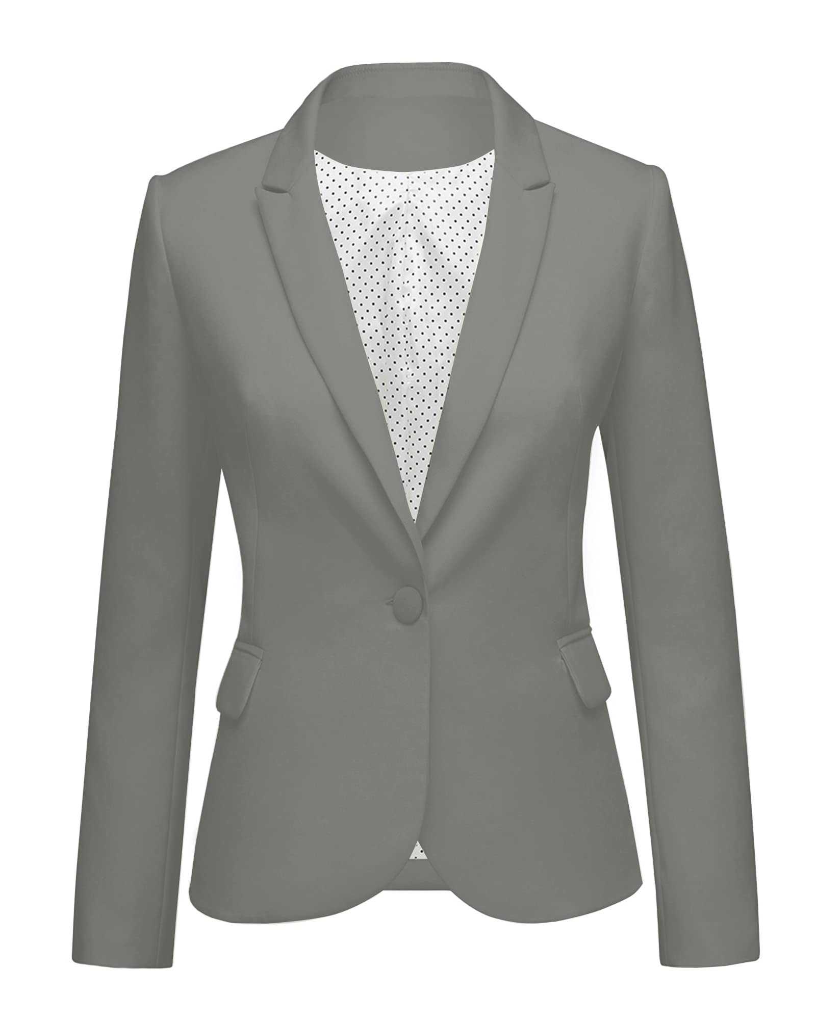 LookbookStore Women's Notched Lapel Blazer with Pockets - Professional Office Suit Jacket for Business, Work & Formal Occasions