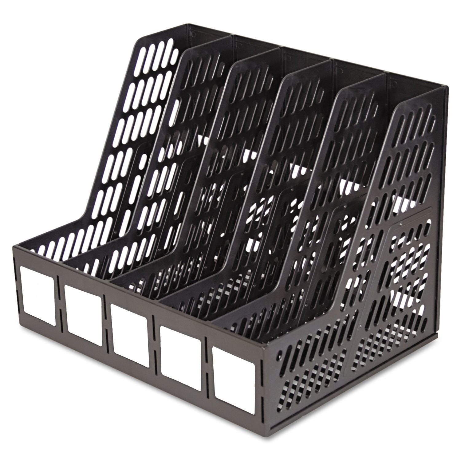 Advantus 5-Slot Literature File Organizer - 13.25 x 10 x 10.25 Inches, Black Document Holder for Office, School & Home Organization