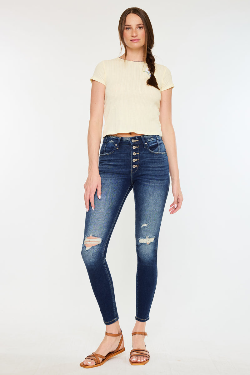Novah High Rise Super Skinny Jeans for Women - Stretch Denim Pants, Slim Fit, Comfortable & Trendy - Perfect for Casual Wear, Night Out, and Everyday Fashion
