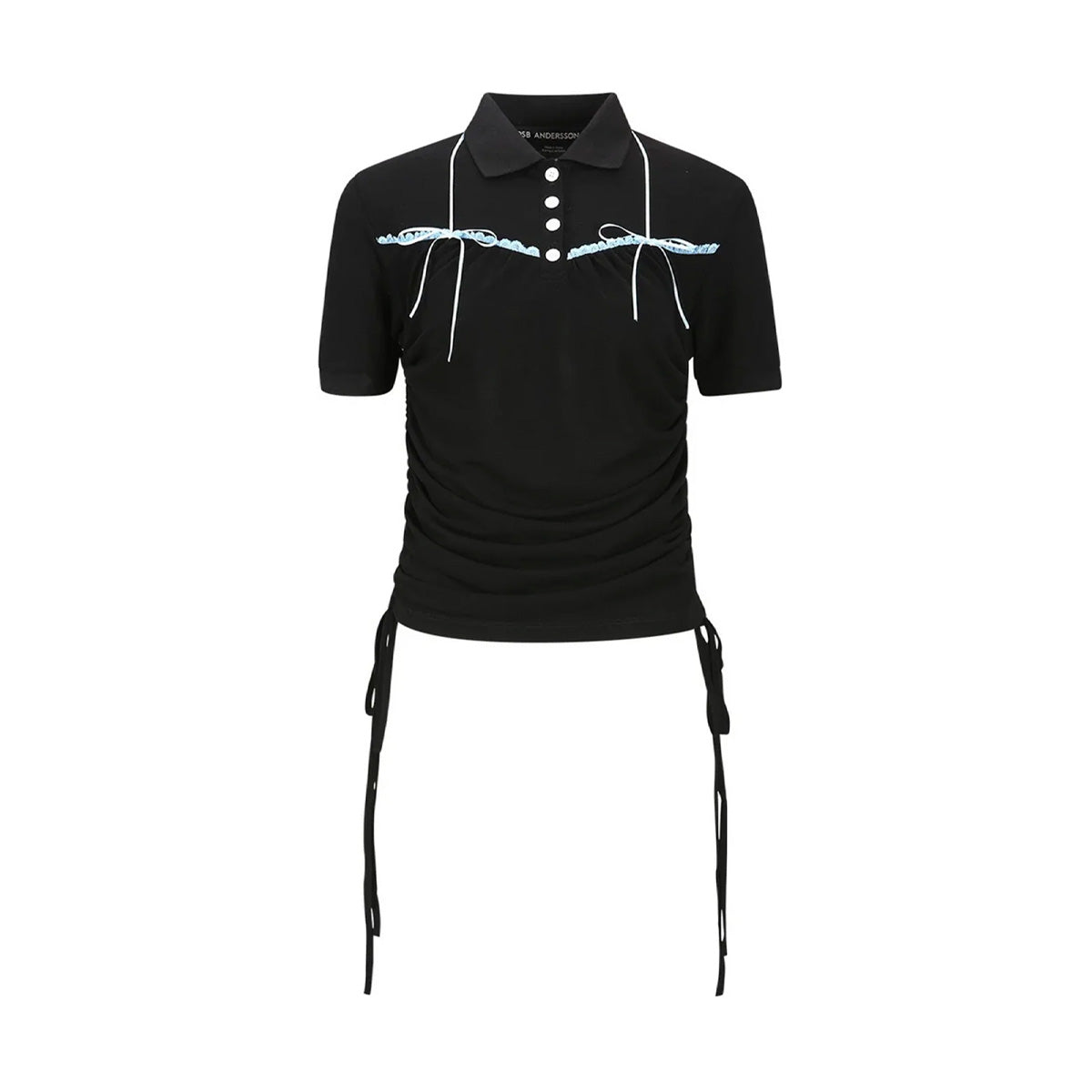 Men's Black Halter String Pique Polo Shirt - Breathable Cotton Golf & Casual Wear for Summer Outdoors