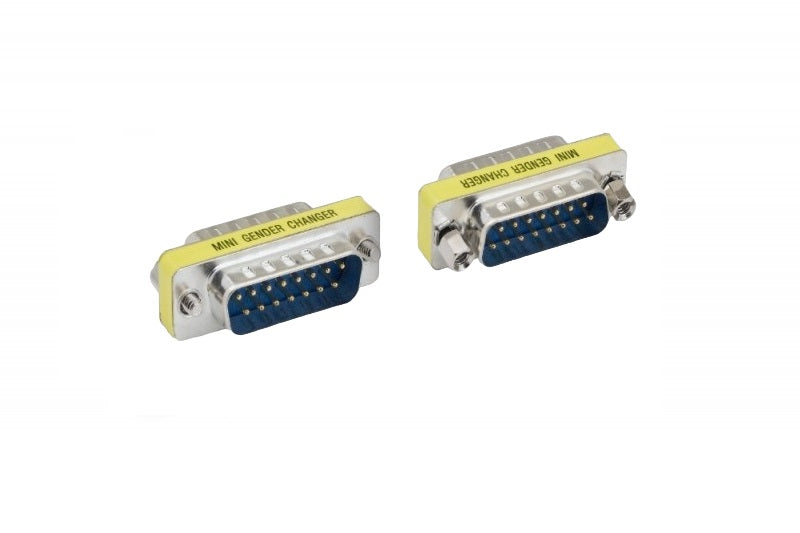 DB15 Male to Male D-Sub Serial Mini Gender Changer Coupler Adapter (6-Pack) - Perfect for Computer, Monitor & Industrial Equipment Connections