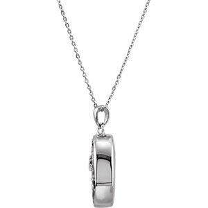 Sterling Silver 1.5mm Round Blue Cubic Zirconia Pendant Necklace 18