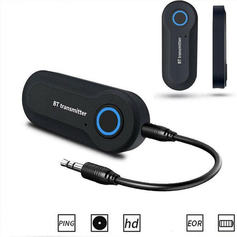 Wireless Bluetooth 5.0 Transmitter for TV, Car, Airplane - Portable Stereo Audio Adapter with 3.5mm & RCA Connections - Compatible with Headphones, Speakers, Home Theater Systems | Perfect for Travel, Gaming & Home Entertainment