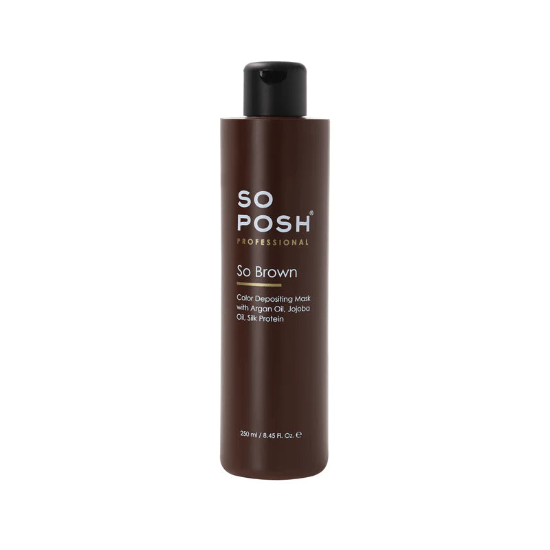 So Posh So Brown Color Depositing Hair Mask - Toning & Conditioning Treatment for Brunettes (2 Sizes) - Perfect for At-Home Salon Quality Hair Care & Color Refresh
