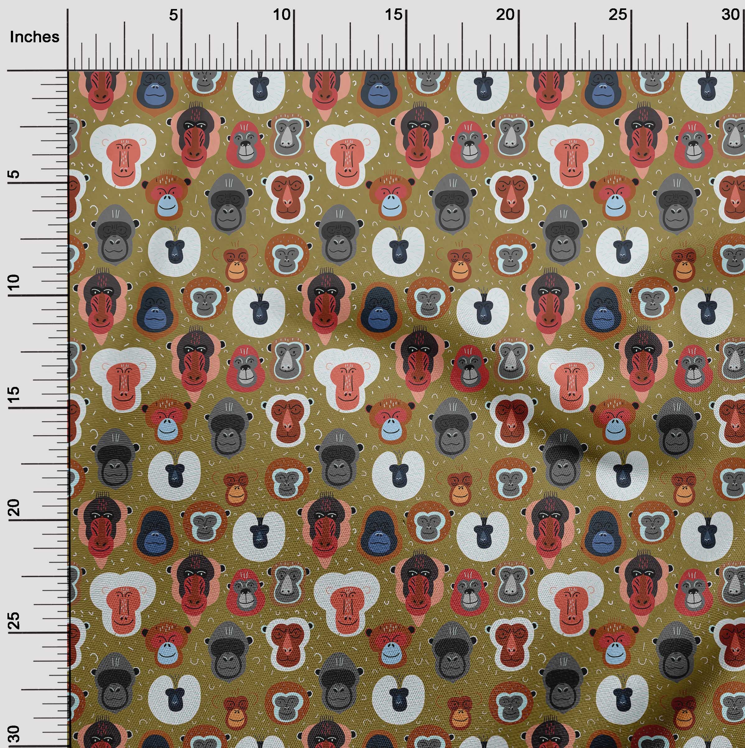 oneOone Polyester Spandex Dark Olive Green Fabric - 56 Inch Wide Kids Animal Print Quilting & Sewing Material by The Yard | Perfect for DIY Crafts, Children's Clothing, and Home Decor Projects