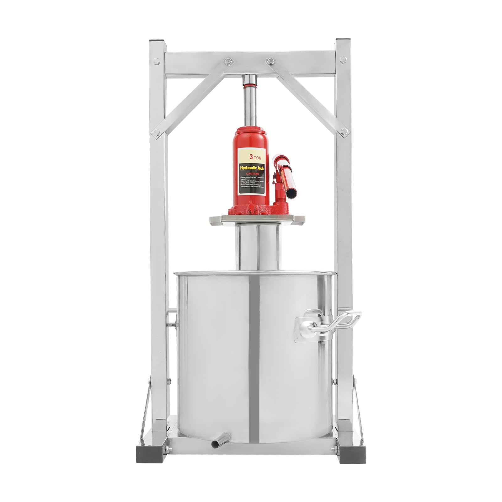3.2 Gallon Hydraulic Fruit Wine Press - Stainless Steel Cider & Grape Juice Maker with Hydraulic Jack - Perfect for Home Brewing, Apple Cider Making & Winemaking