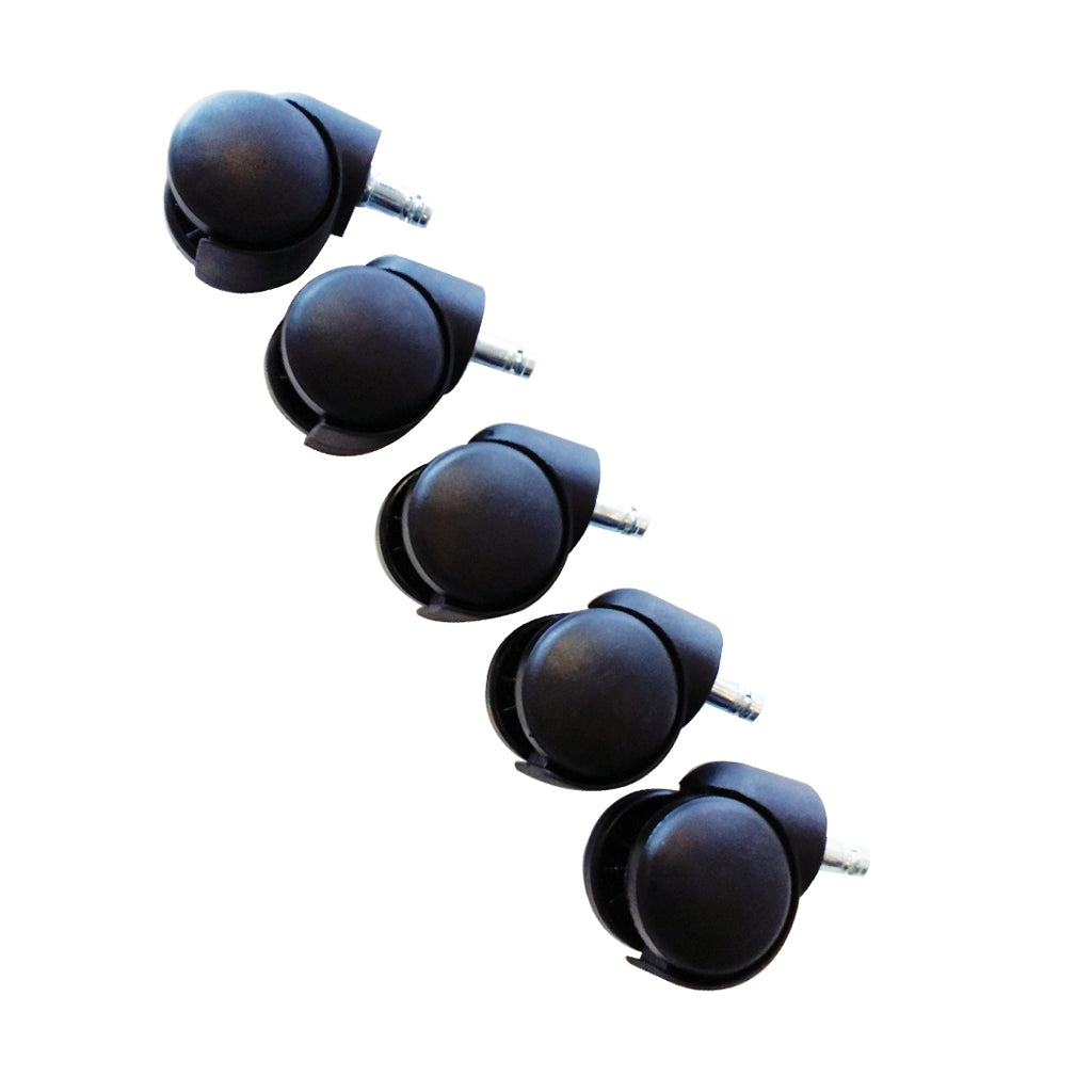Buro Castors 50mm Heavy Duty Swivel Caster Wheels - Set of 5 for Office Chairs, Furniture, and Workbenches - Smooth Rolling & Noise Reduction