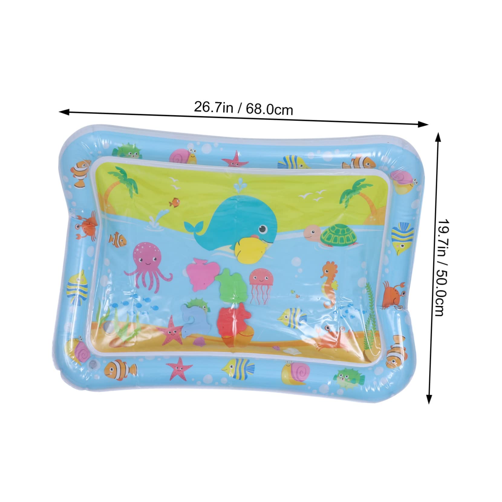 GREENADSCAPE Inflatable Water Play Mat - 1pc Blue Water Cushion for Tummy Time & Sensory Development | Non-Toxic Plastic Baby Activity Mat for Indoor/Outdoor Use