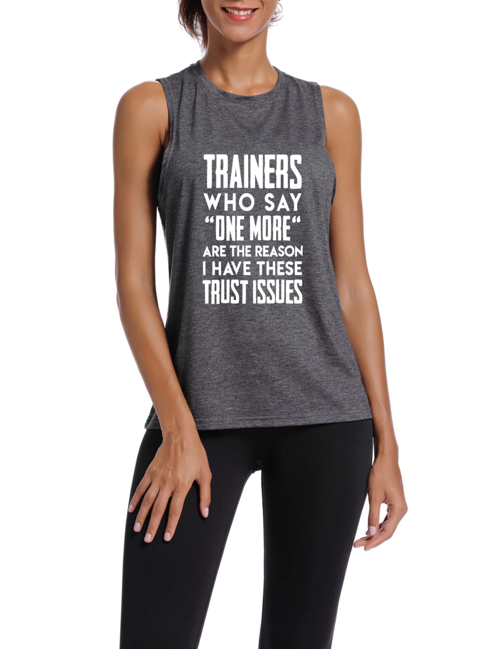 Funny Workout Tank Tops for Women - Sleeveless Racerback Gym Shirts with Motivational Sayings | Perfect for Yoga, Running & Fitness Training