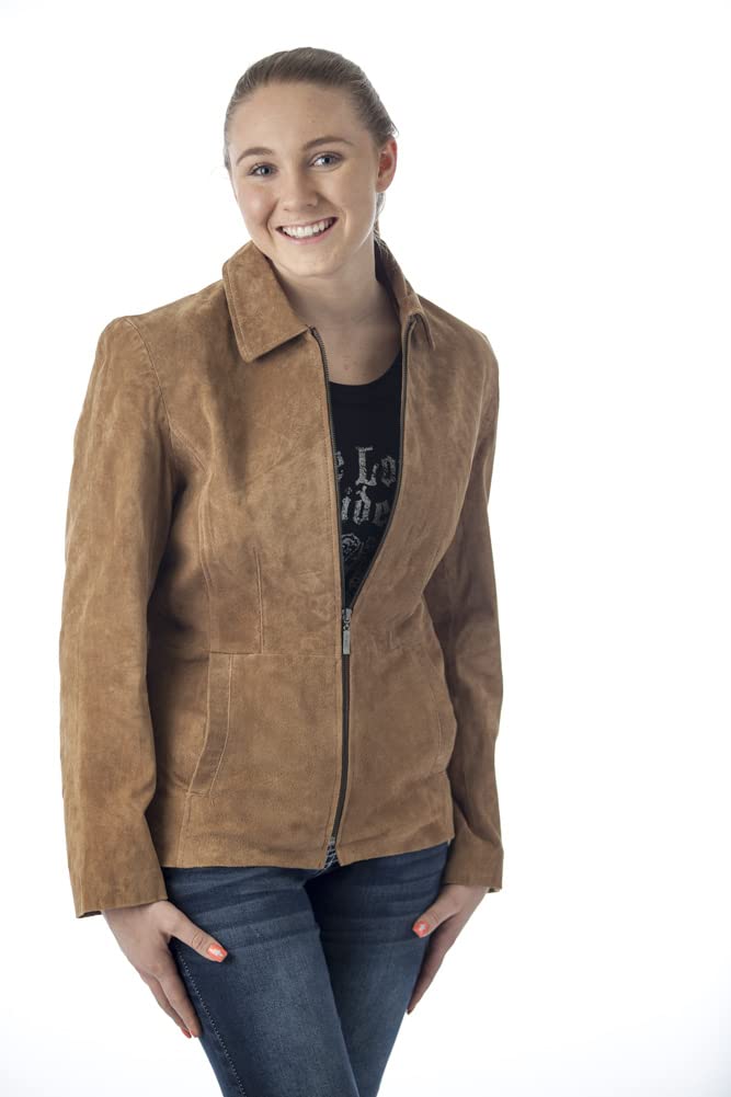 REED Women's Genuine Suede Leather Jacket - Stylish Outerwear for Fall & Winter | Perfect for Casual Outfits, Office Wear & Date Nights