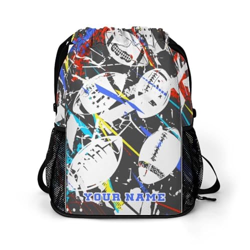 Football Drawstring Backpack 4 Upgraded Custom