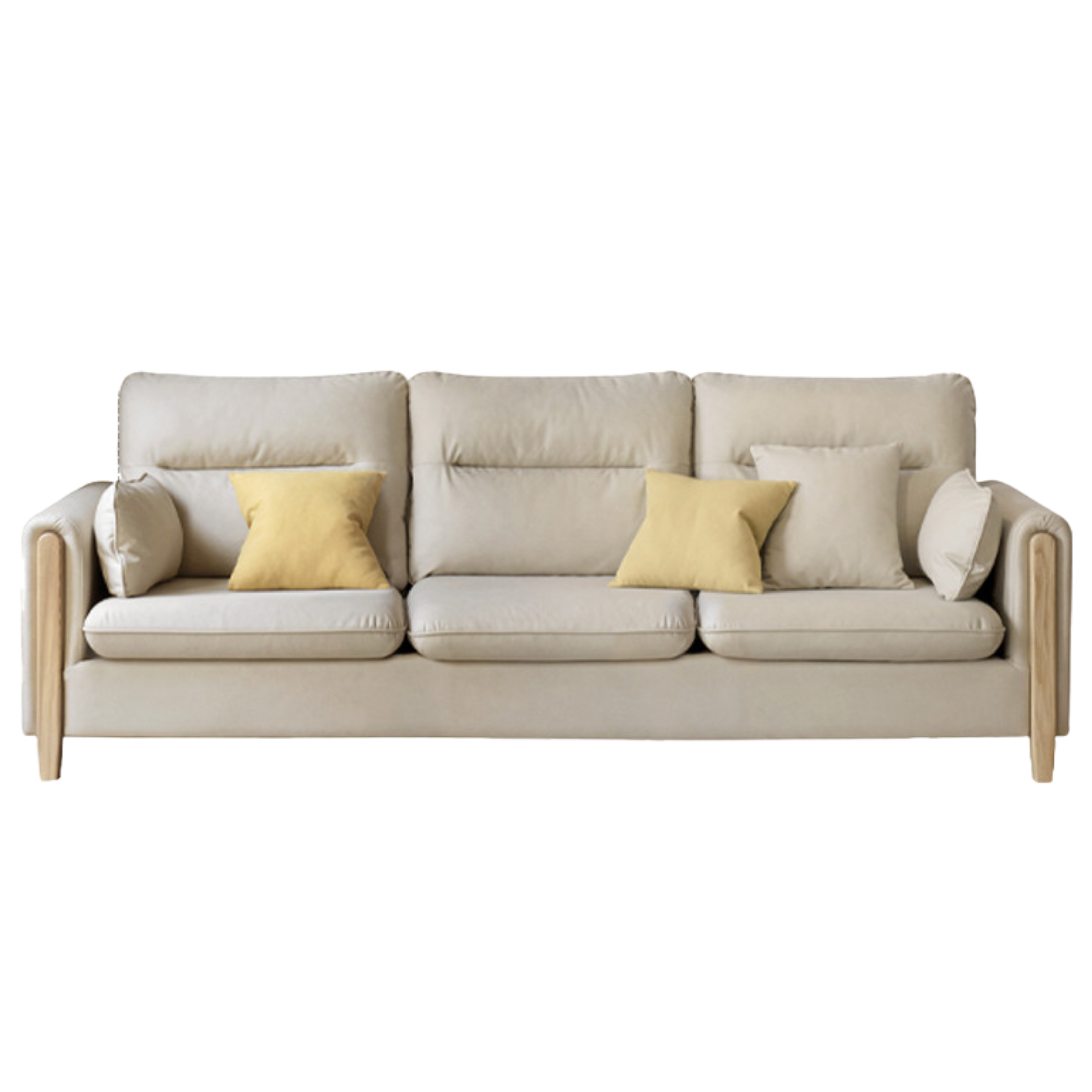 Premium Oak Solid Wood Luxury Fabric Sofa - Elegant & Durable Living Room Furniture for Home & Office Decor