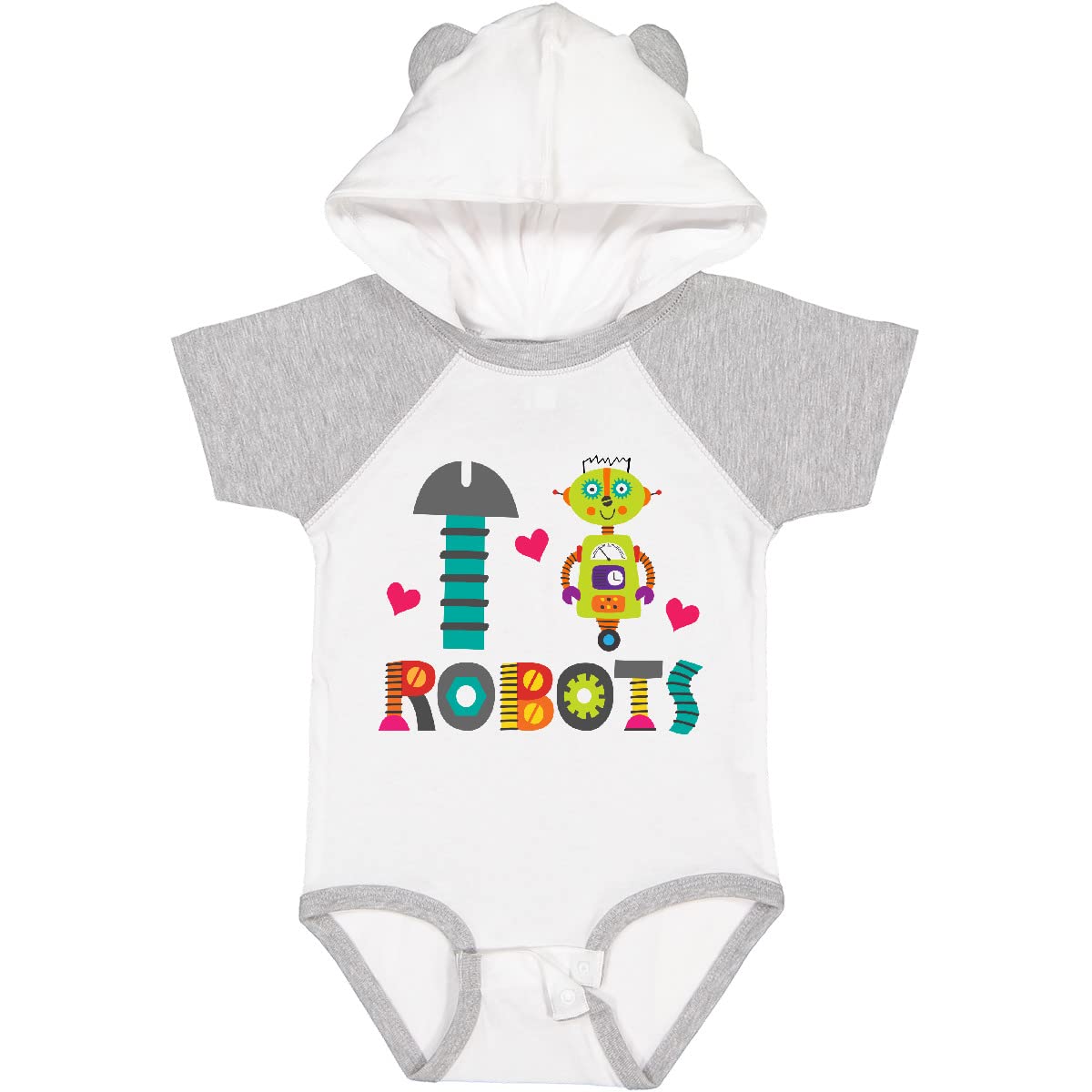 Inktastic Robotics I Heart Robots Baby Bodysuit - Cute Robot-Themed Onesie for Infants & Toddlers - Perfect for STEM Events, Robot Parties & Everyday Play