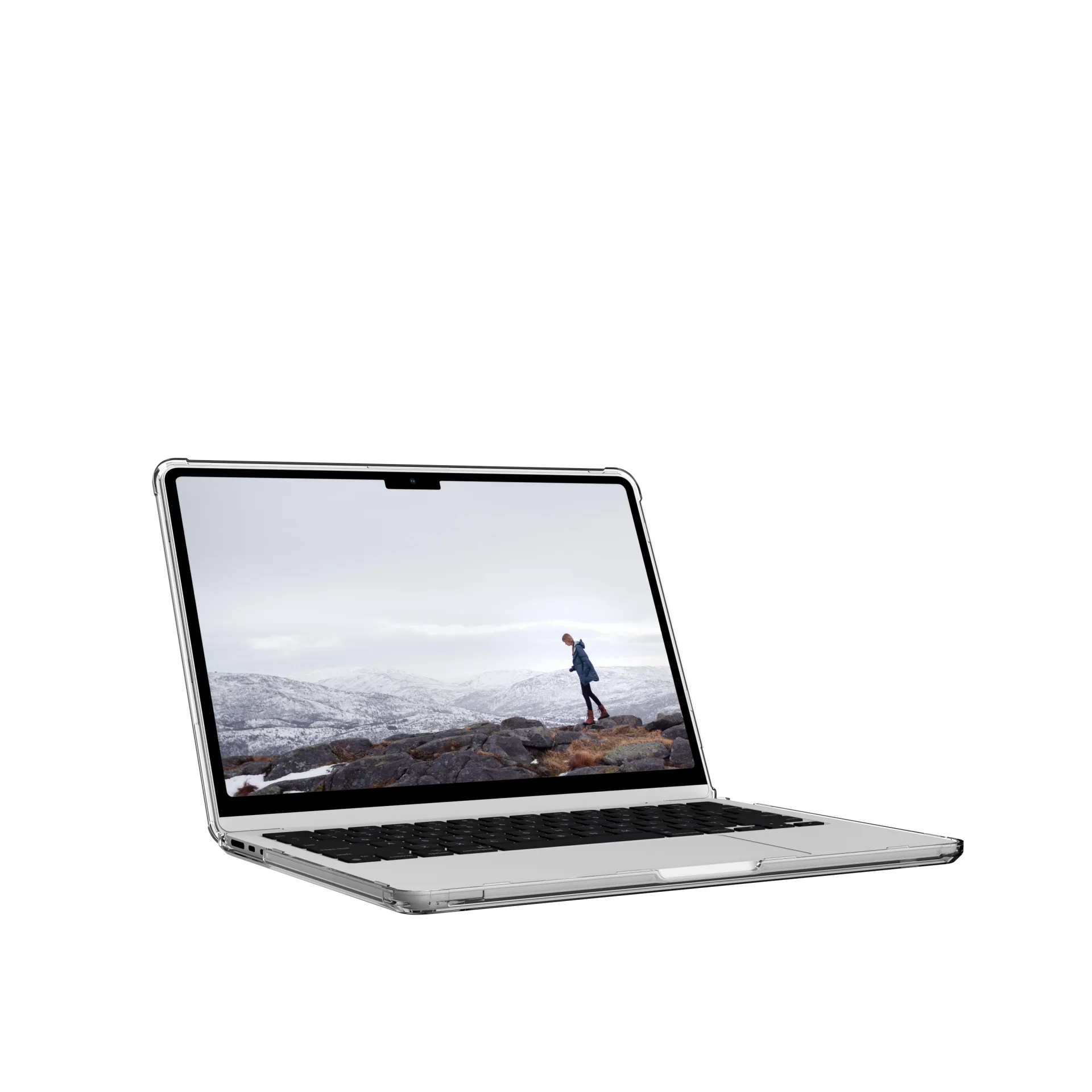 UAG U Lucent Protective Case for MacBook Air 13 M2 (2022 Model) - Ice/Black | Slim Durable Cover for Work, Travel & Everyday Use