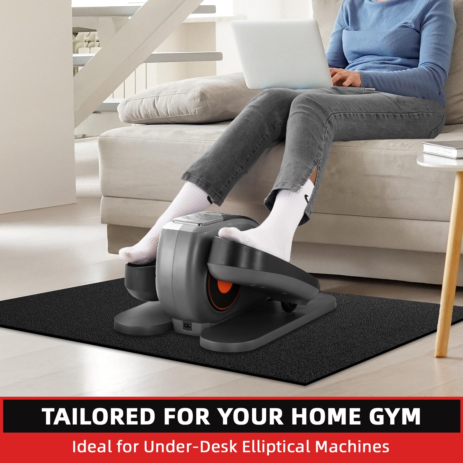 Premium Treadmill Mat for Hardwood Floors & Carpets - 6mm Thick Gym Floor Protector (7'x3'/6'x3'/6'x2.5'/5.6'x2'/4'x2') - Compatible with Peloton Bike, Spin Bike & Elliptical - Ideal for Home Gym, Cardio Workouts & Noise Reduction