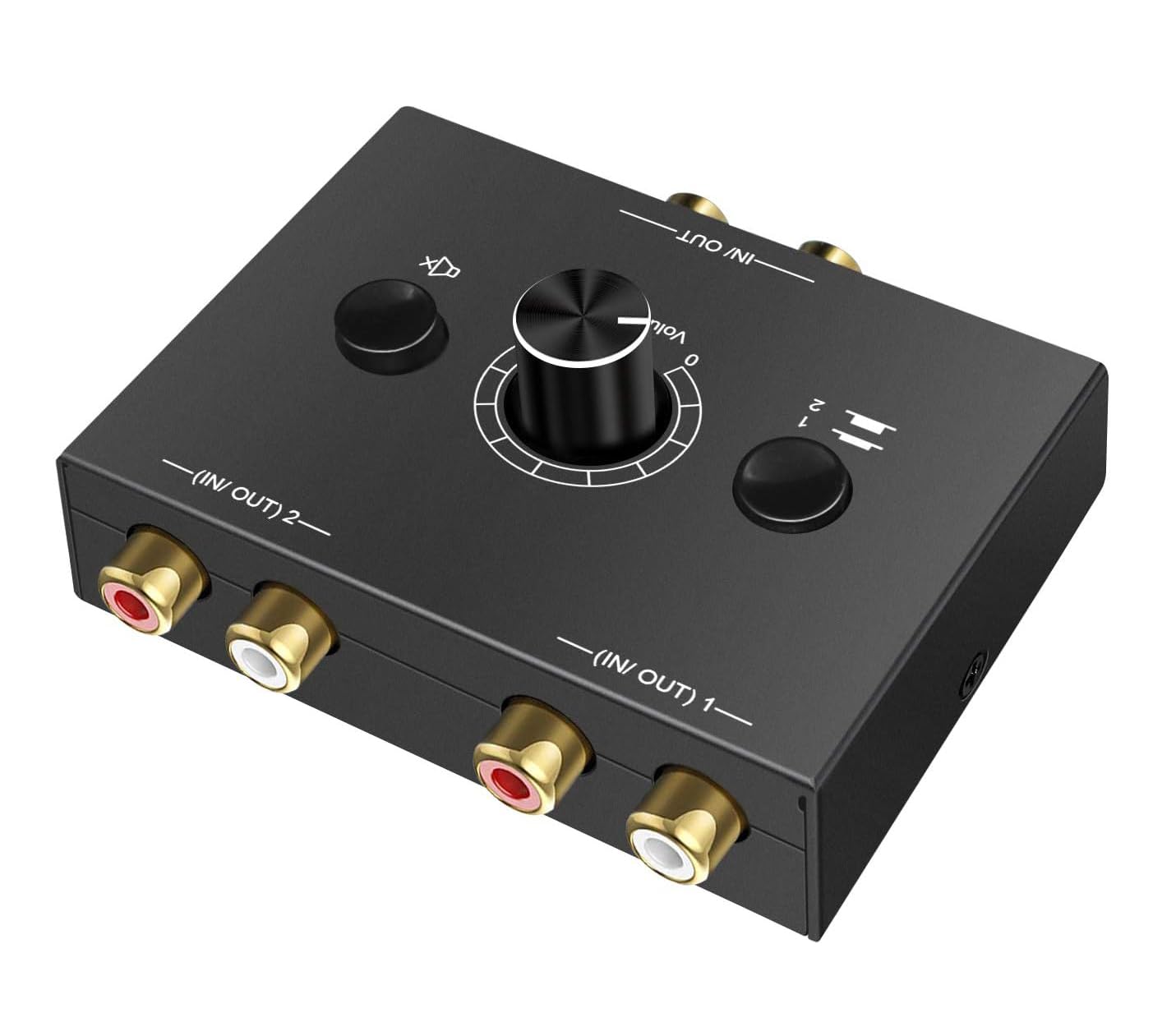 UNSTINCER Audio Switch RCA L/R Jack 1(2)-Input-2(1)-Output, Analog Stereo Aux Selector, Metal Case for HiFi Amplifiers, Phono, PC, Headphones, Speakers, Home Theater, Gaming Setup