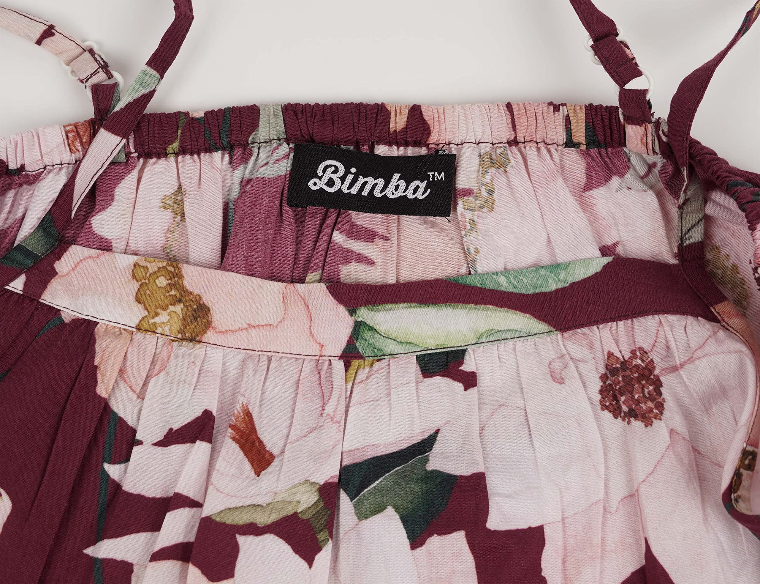 Bimba Women's Casual Printed Spaghetti Strap Dress - Short Summer Sundress Midi Length for Beach, Vacation & Outdoor Activities