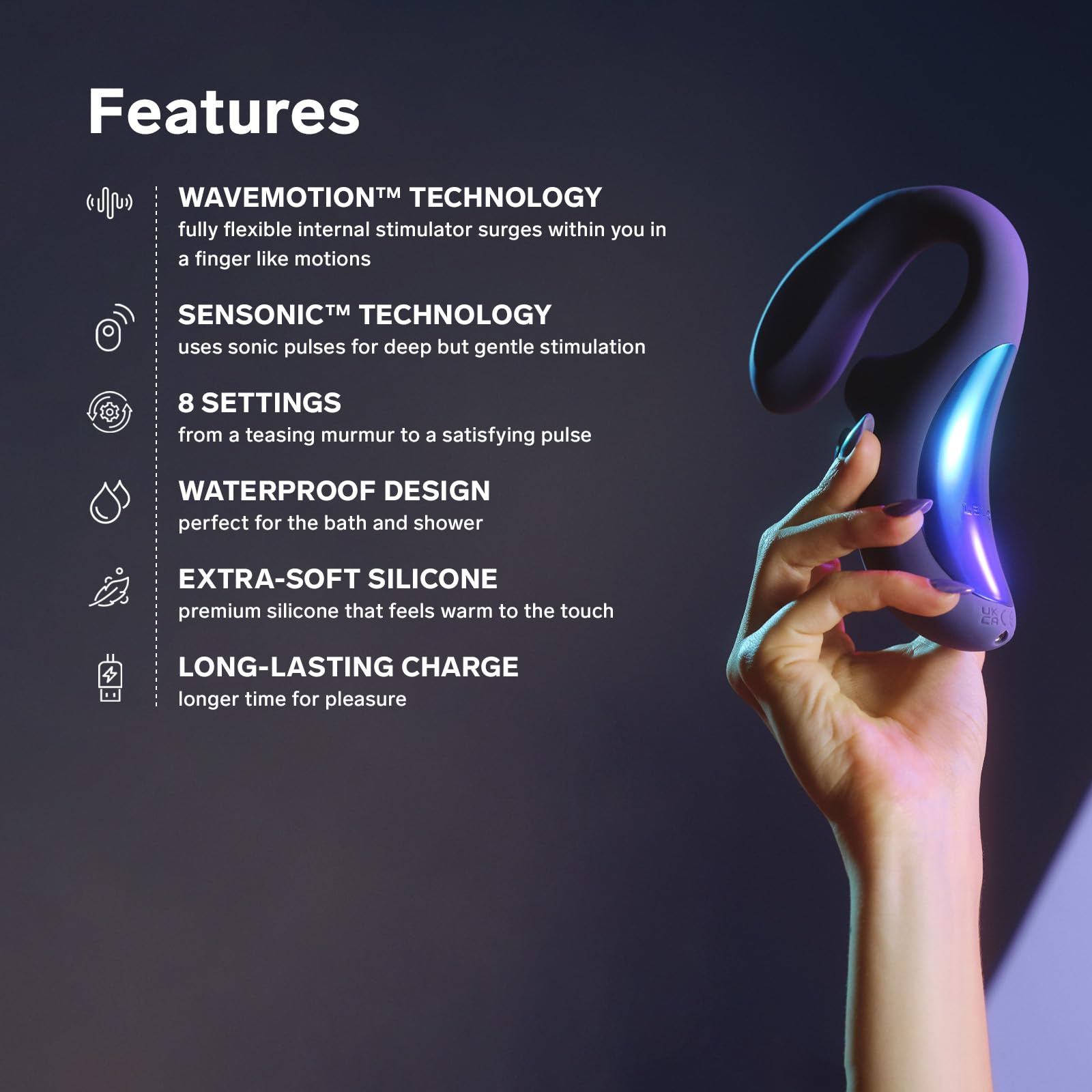 LELO Enigma Wave Triple Stimulation Wireless Vibrator for Women - Clit Sucking & G-Spot Vibrator with WaveMotion Technology, 8 Vibration Modes & Triple Motors - Purple Sex Toy for Couples Play & Solo Pleasure